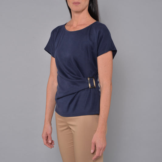 Maglia in Jersey con Fibbia Blu