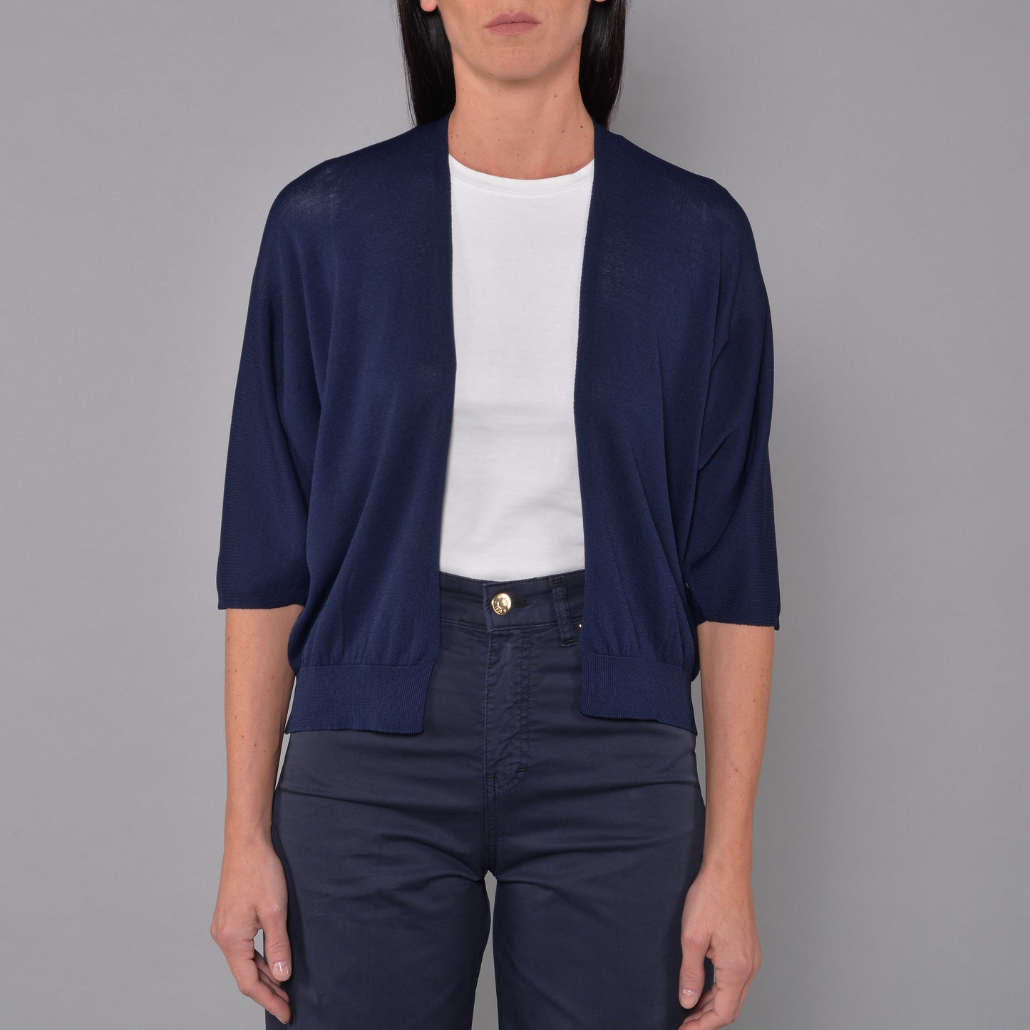 Cardigan aus elastischer Viskose, Blau