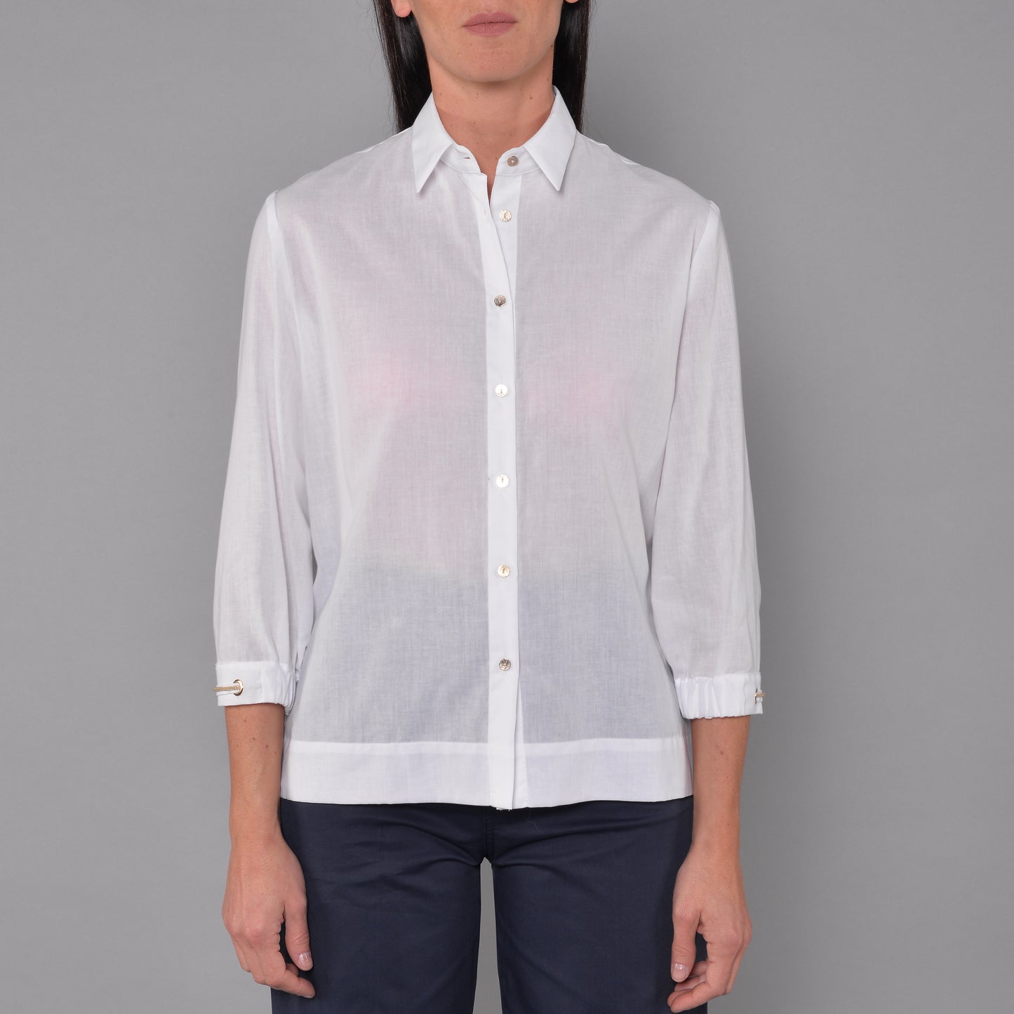 Camicia Con Occhielli Oro