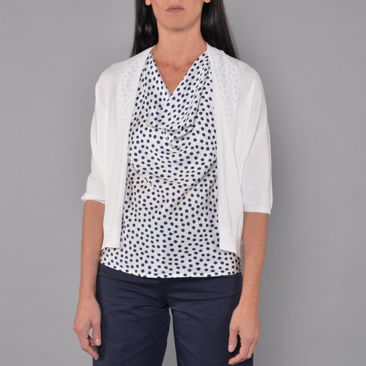 Cardigan in Viscosa Elasticizzata Bianco