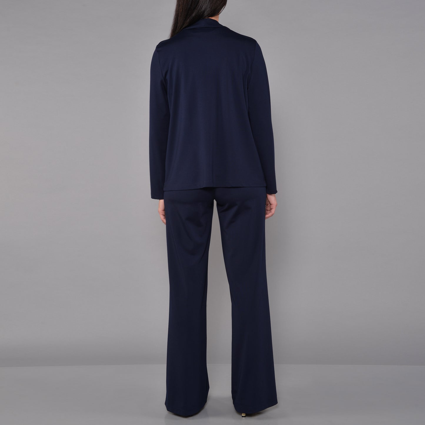 Cardigan Aperto in Jersey Blu