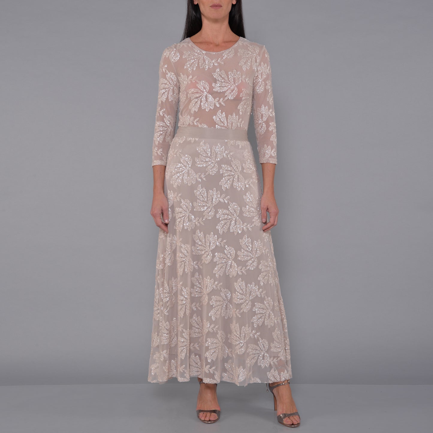 Ecru Sequin Tulle Skirt