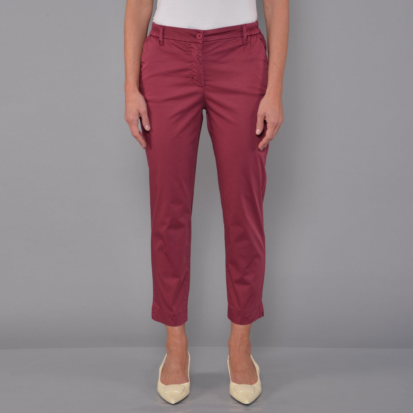 Shaved Cotton Trousers PPT Berry