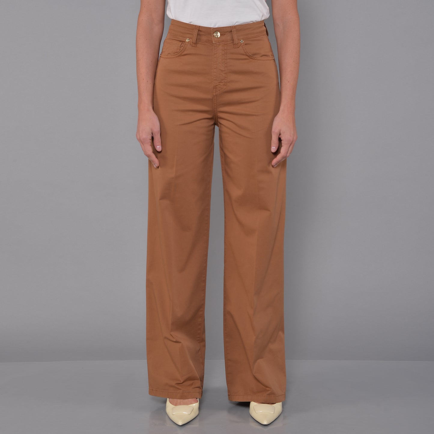 Pantaloni Gamba Larga PPT Caramello