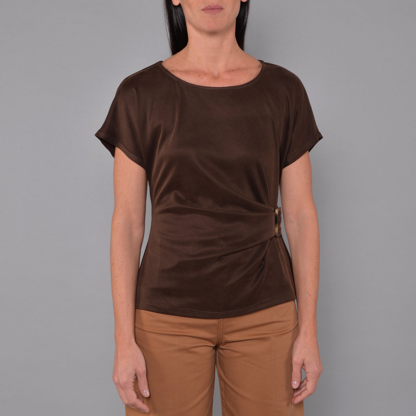 Maglia in Jersey con Fibbia Cioccolato