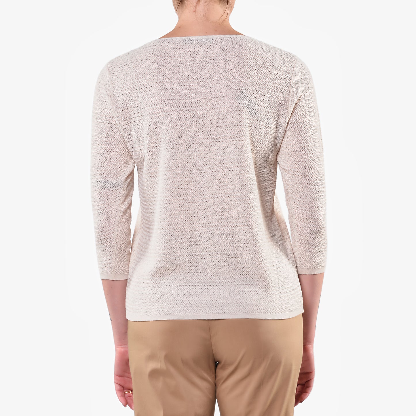 Maglia Girocollo Microrete Avorio