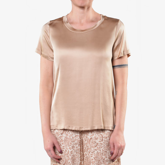 T-shirt in Raso di Viscosa Elasticizzato Deserto 1/2 Manica