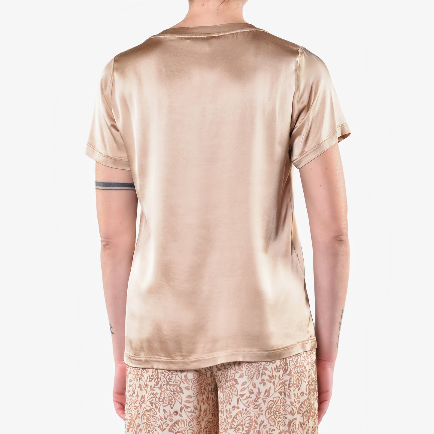 T-shirt in Raso di Viscosa Elasticizzato Deserto 1/2 Manica