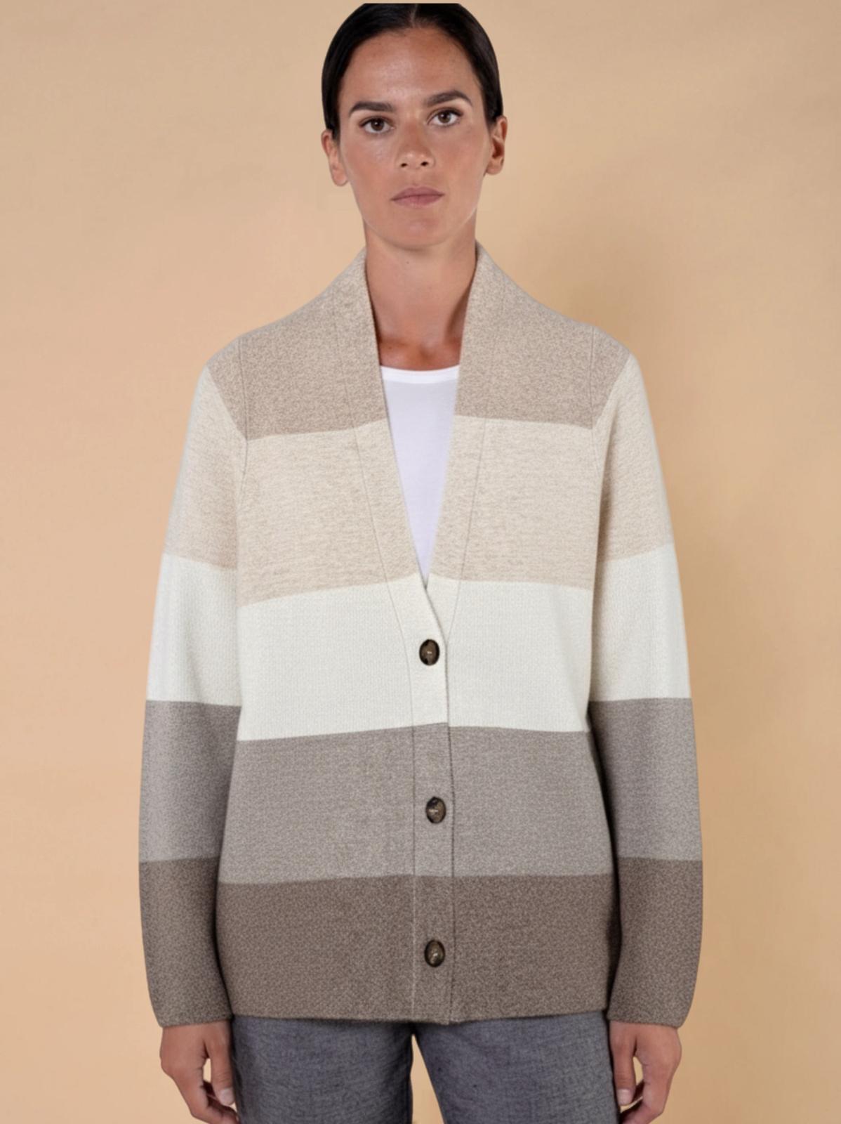 Cardigan in Lana Noce Degrade'