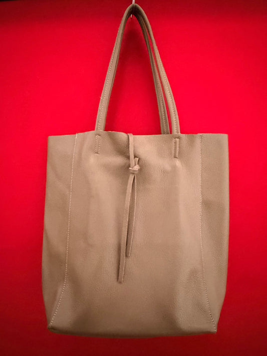 Borsa Shopper in Pelle Fango