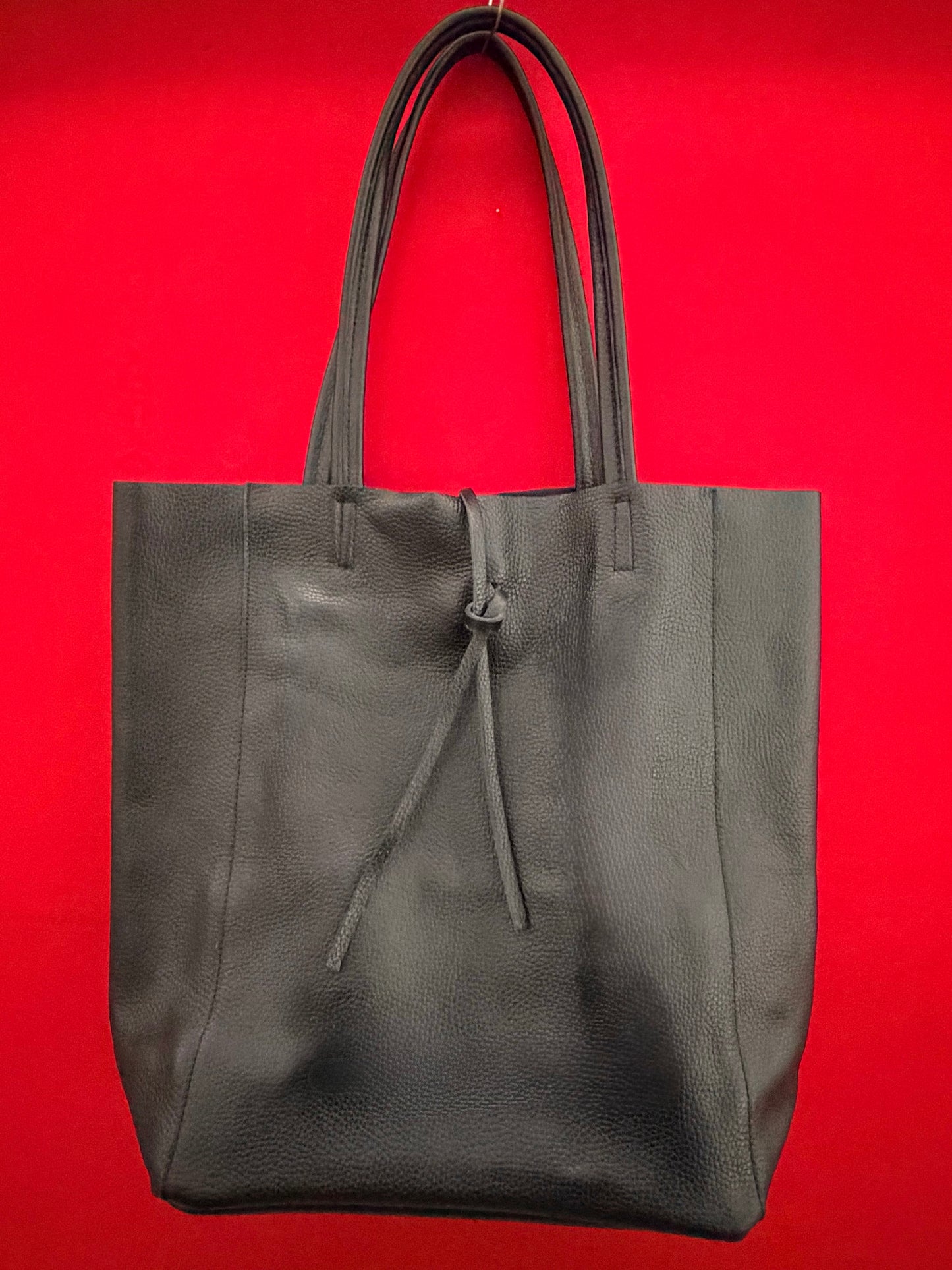 Borsa Shopper in Pelle Nera