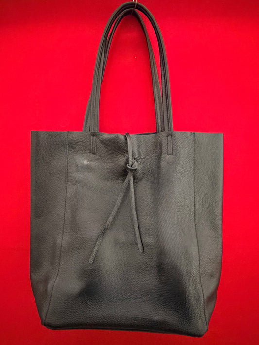 Borsa Shopper in Pelle Nera