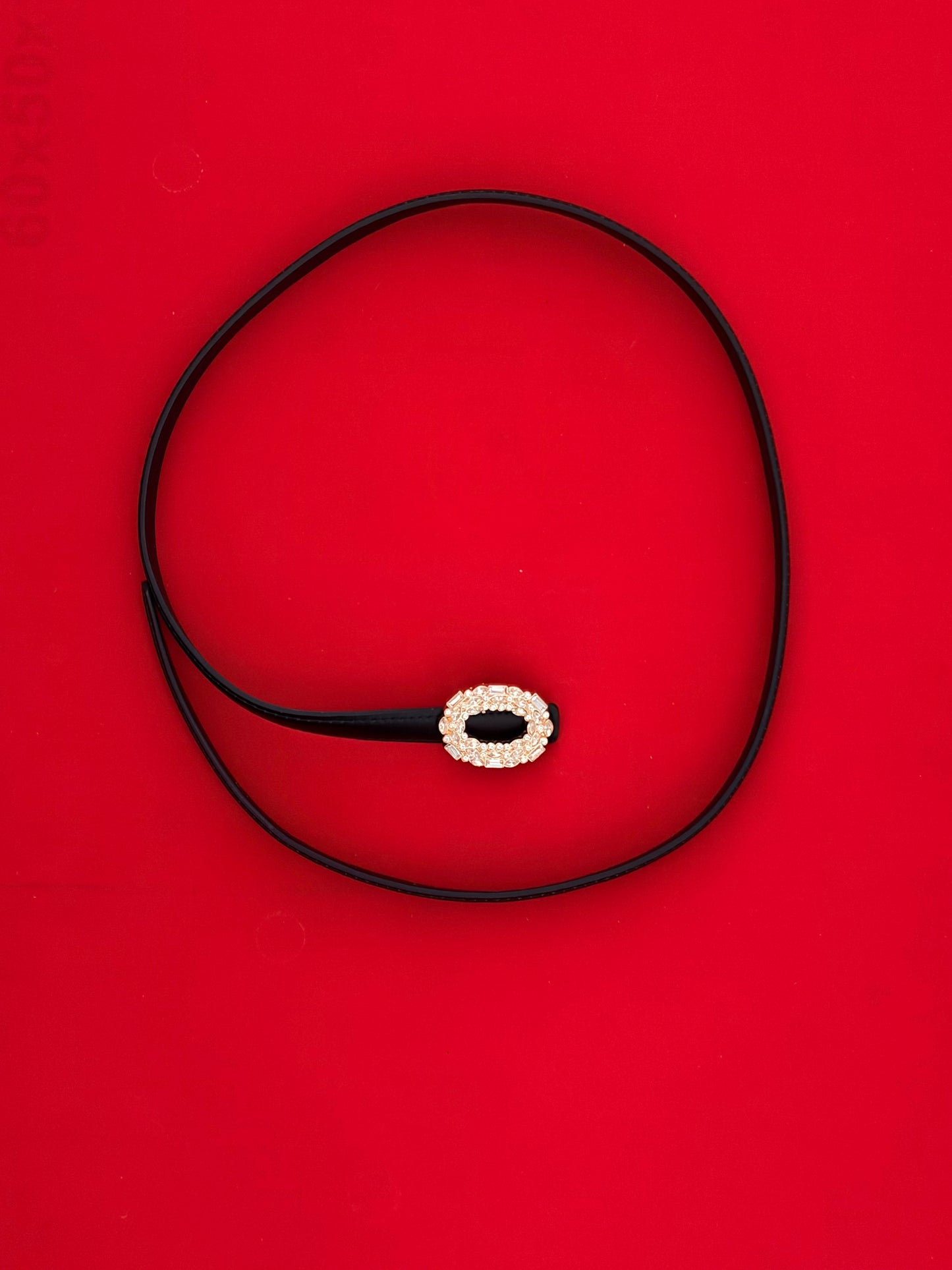 Cintura con Fibbia Strass Nera