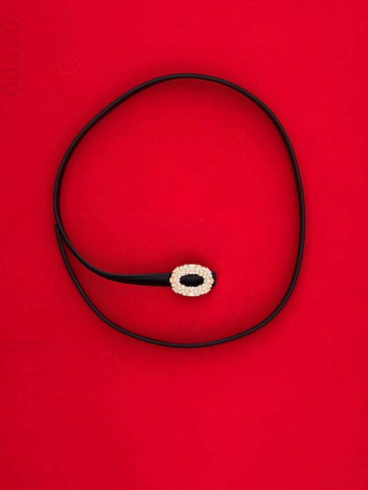 Cintura con Fibbia Strass Nera