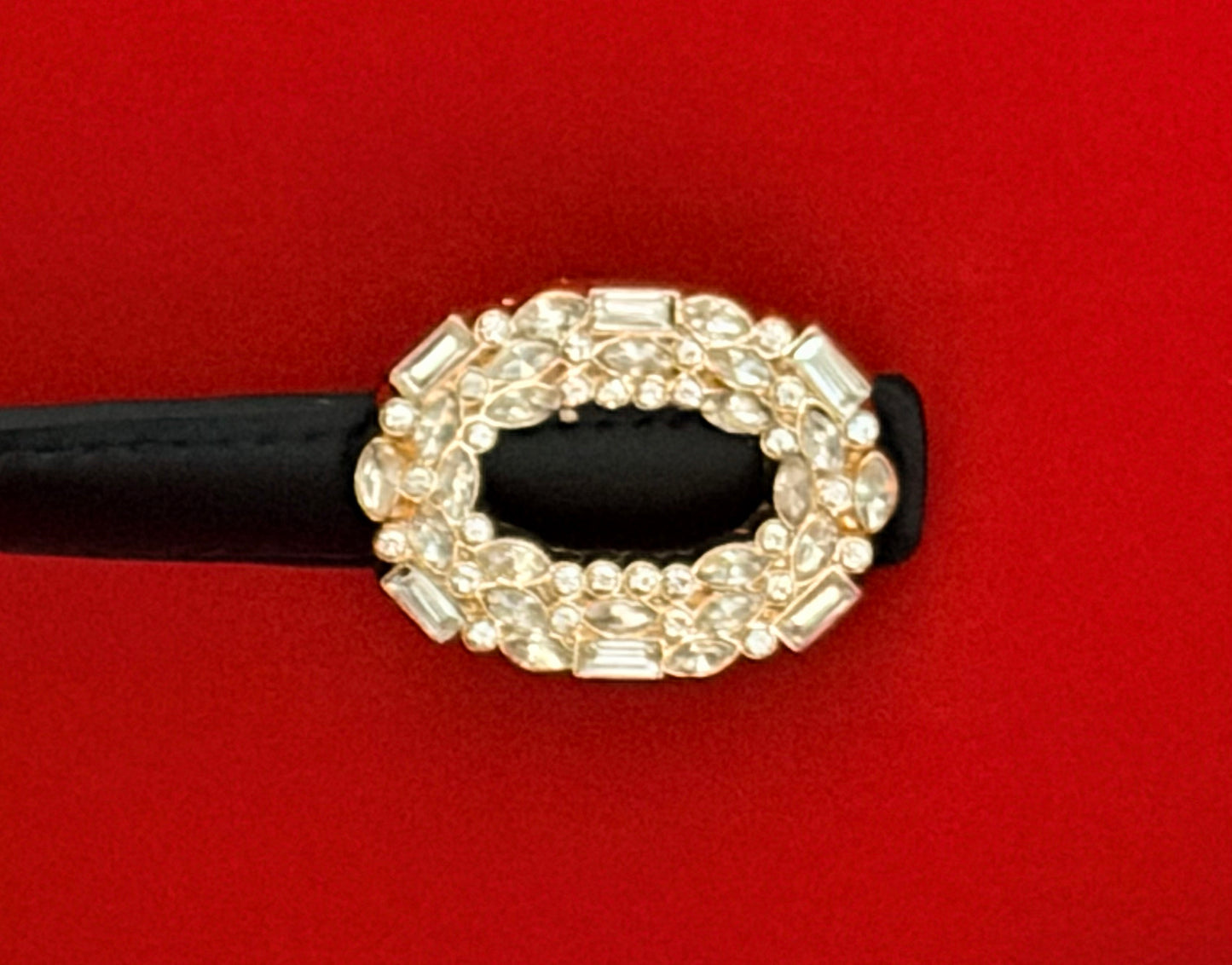 Cintura con Fibbia Strass Nera