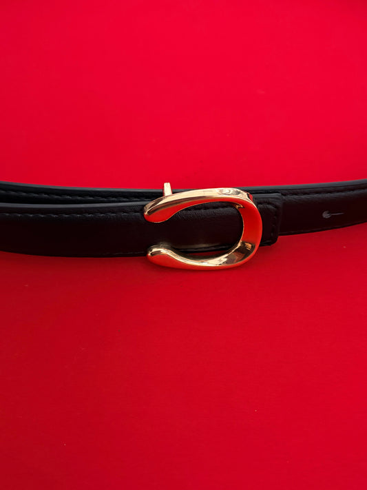 Cintura con Fibbia dalla Galvanica Oro Nera