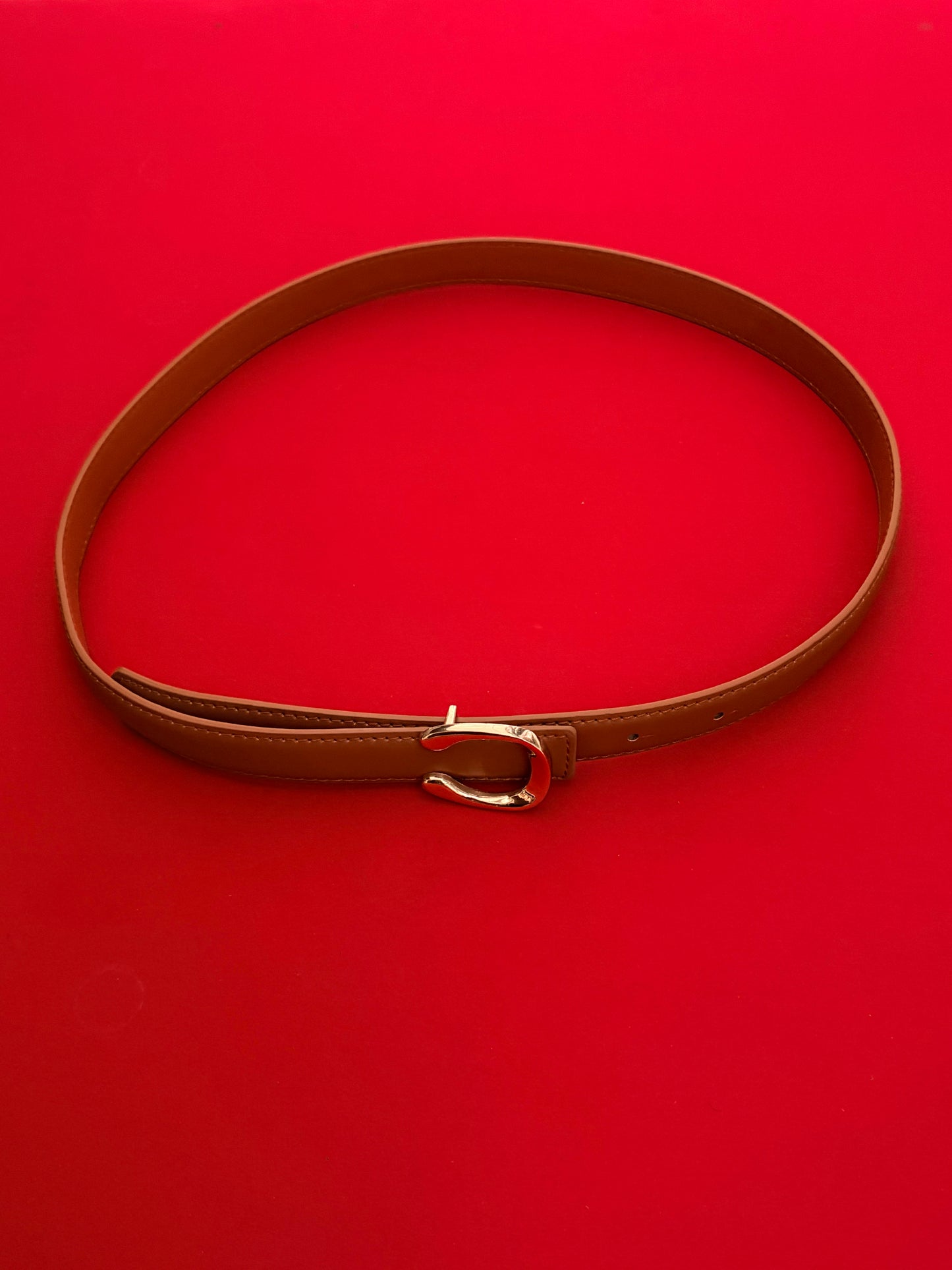 Cintura con Fibbia dalla Galvanica Oro Cuoio