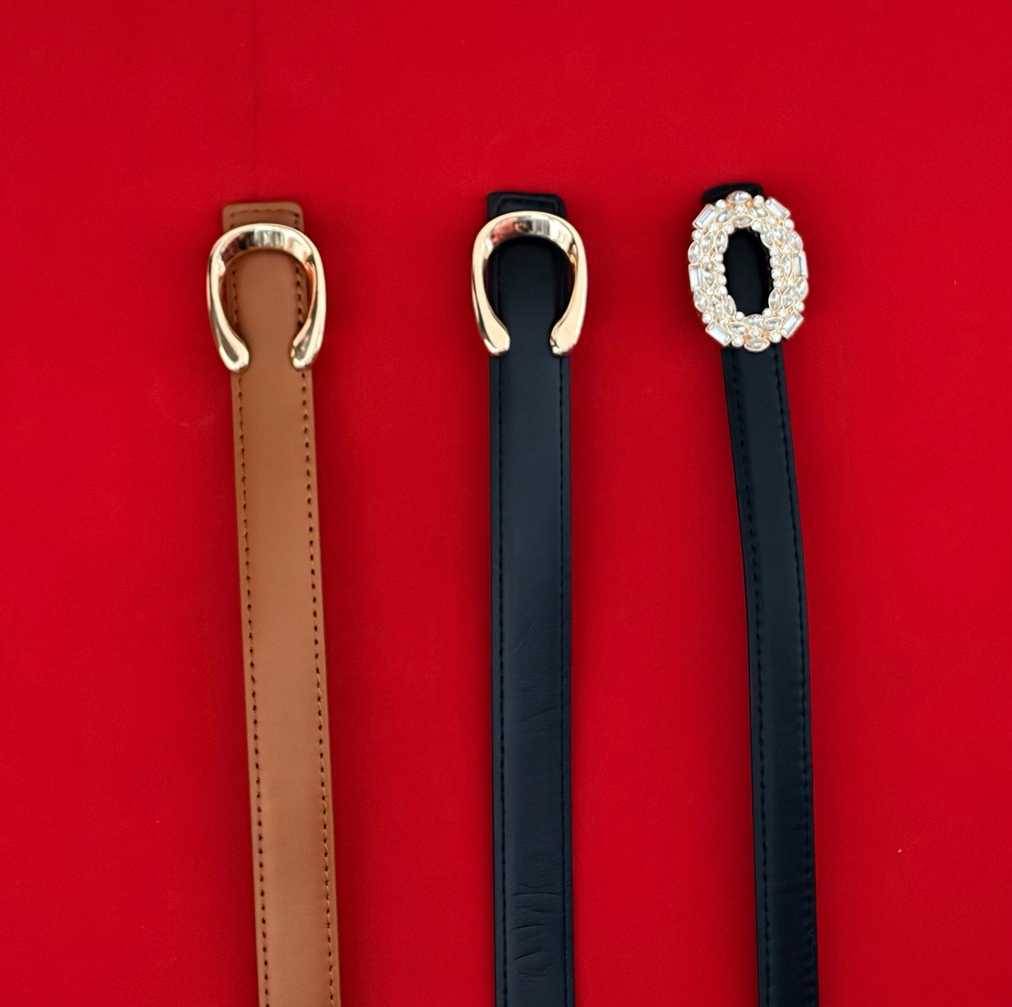 Cintura con Fibbia Strass Nera