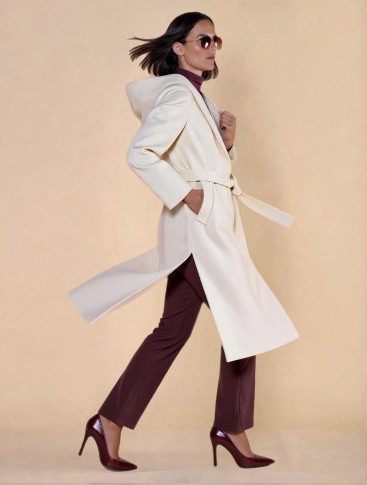 Cappotto Lungo Con Cappuccio Cashà