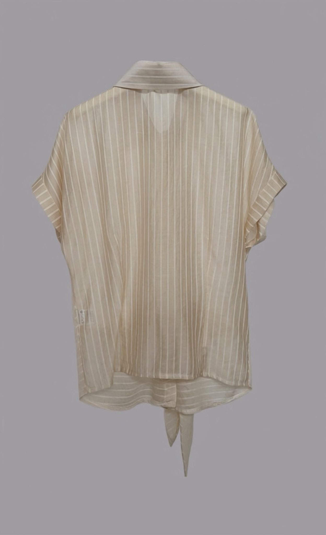 Camicia Sabbia a Righe con Nodo