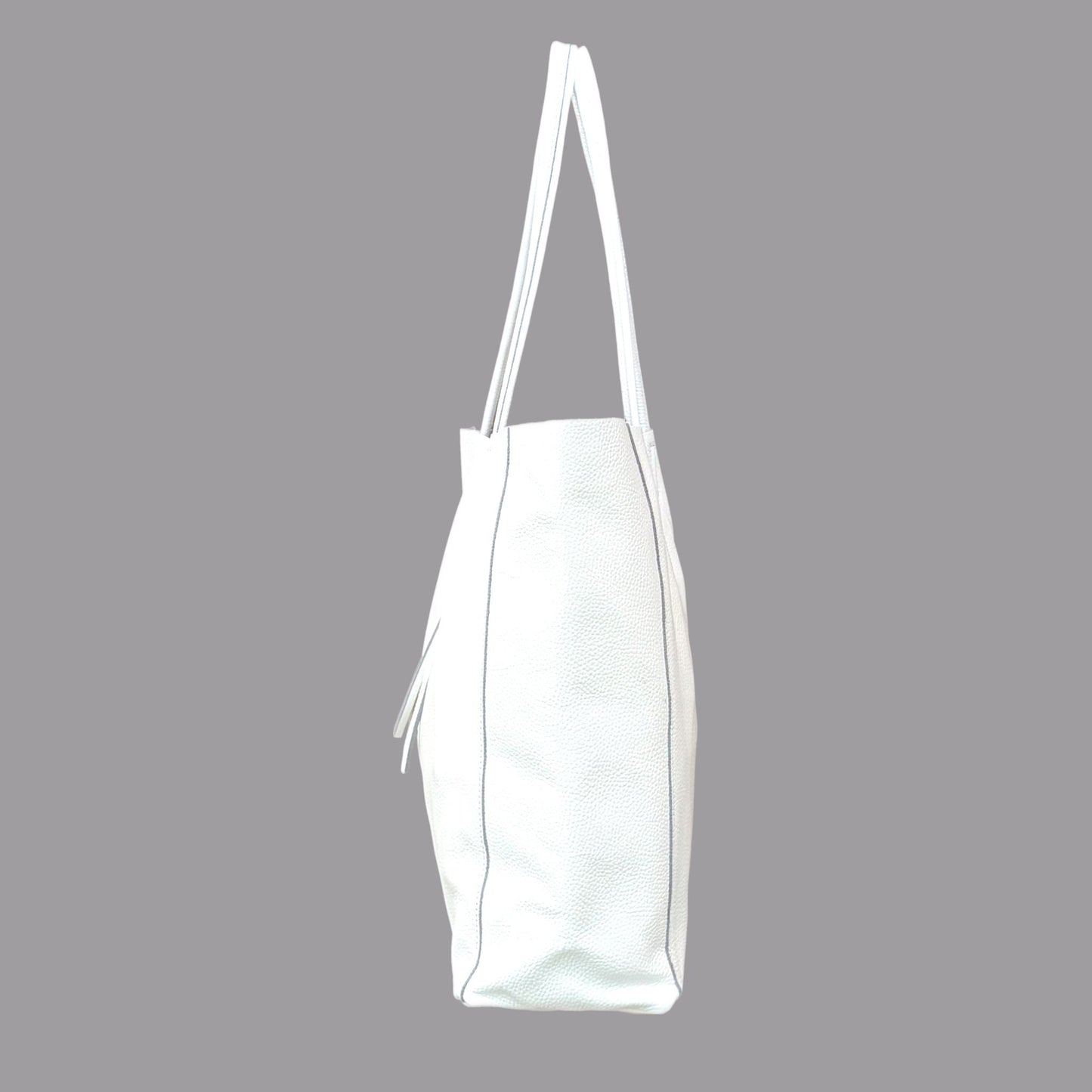 Shopper aus weißem Leder