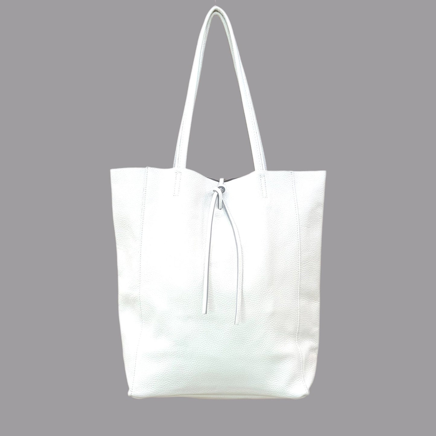 Shopper aus weißem Leder