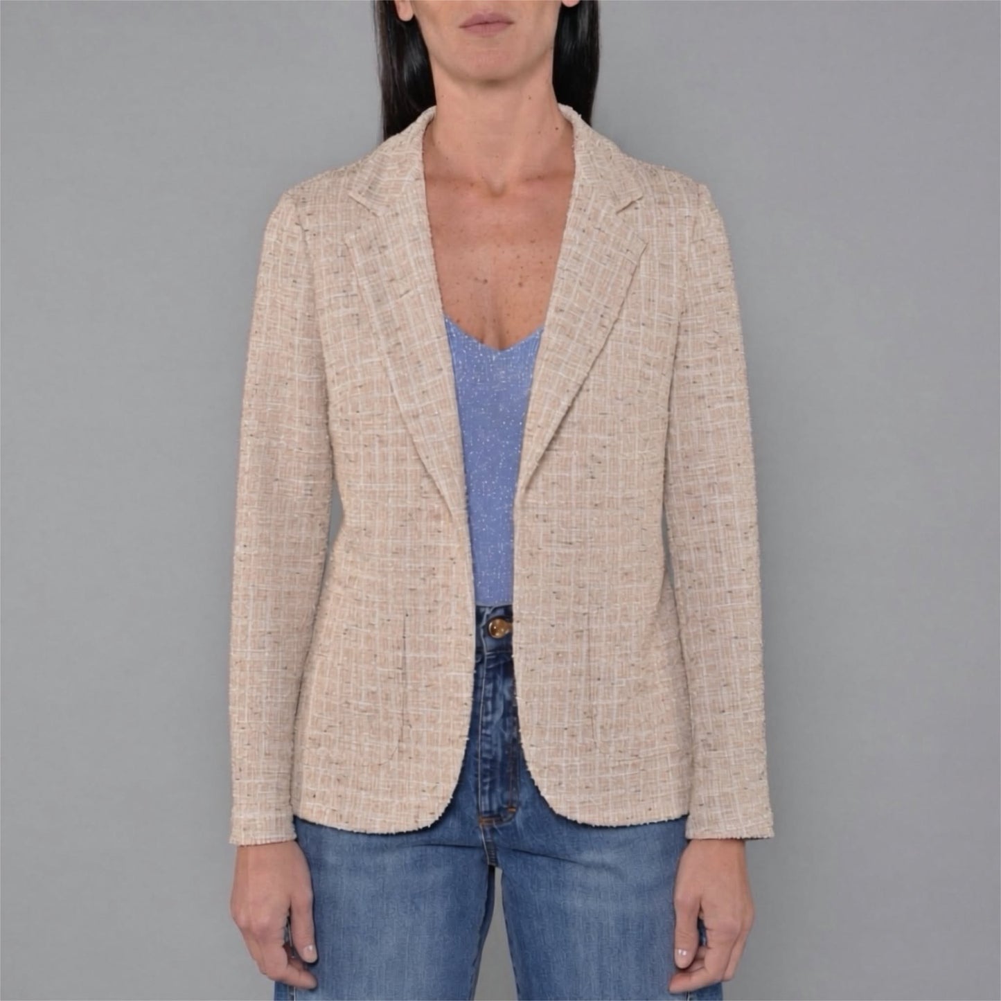 Bouclé-Jacke Sand