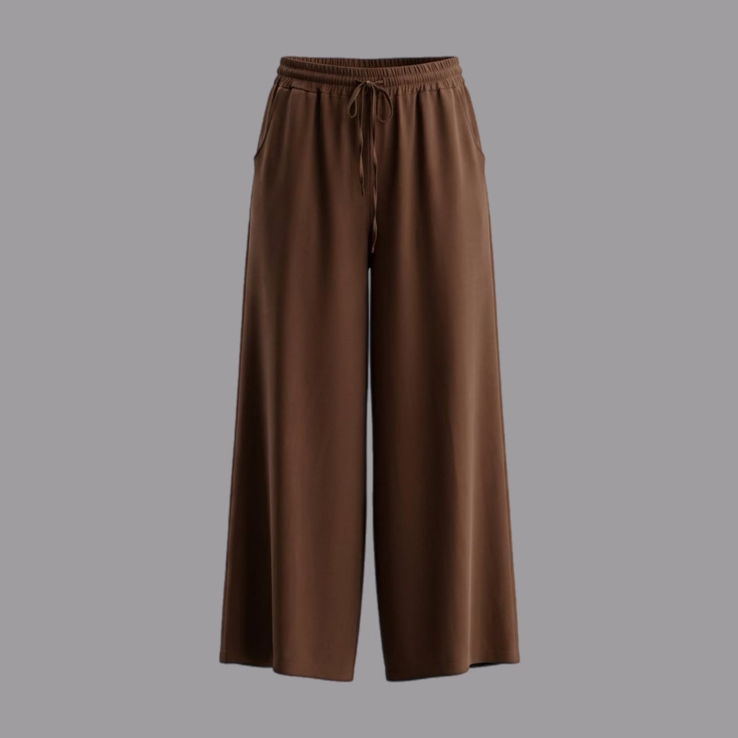 Leinen-Viskose-Hose Schokolade