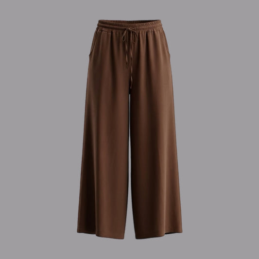Leinen-Viskose-Hose Schokolade