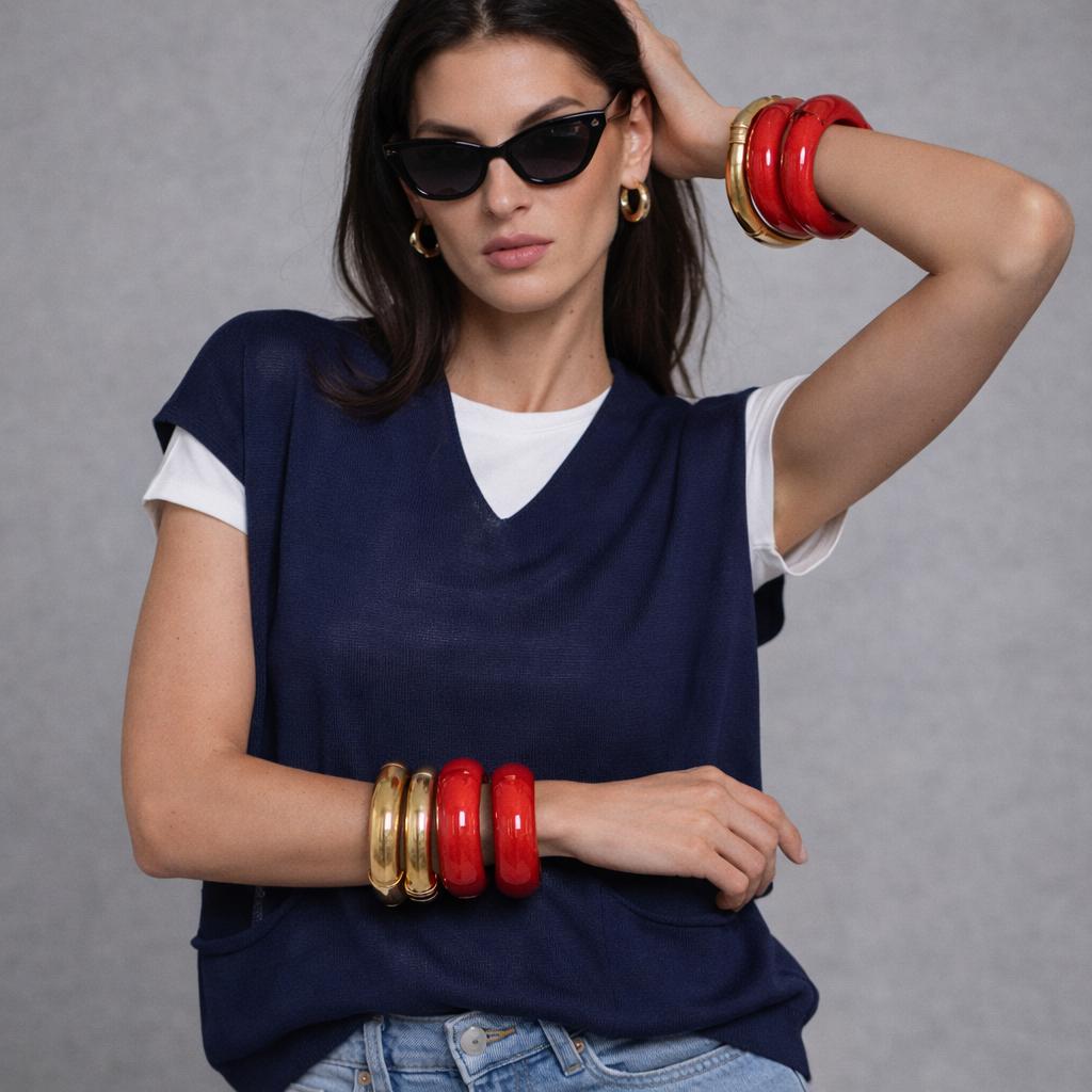 Gilet in Viscosa Elasticizzata Blu