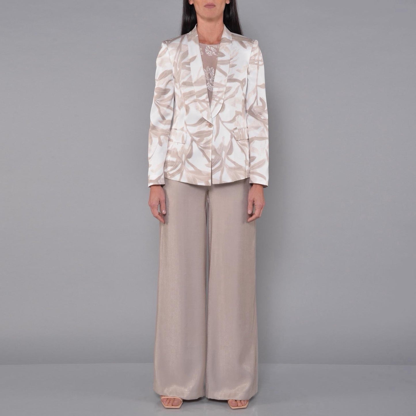 Wide-Leg Trousers in Rope Lurex Viscose Satin