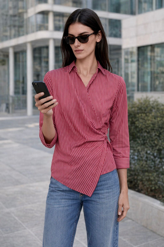 Camicia Asimmetrica Riga Bacca