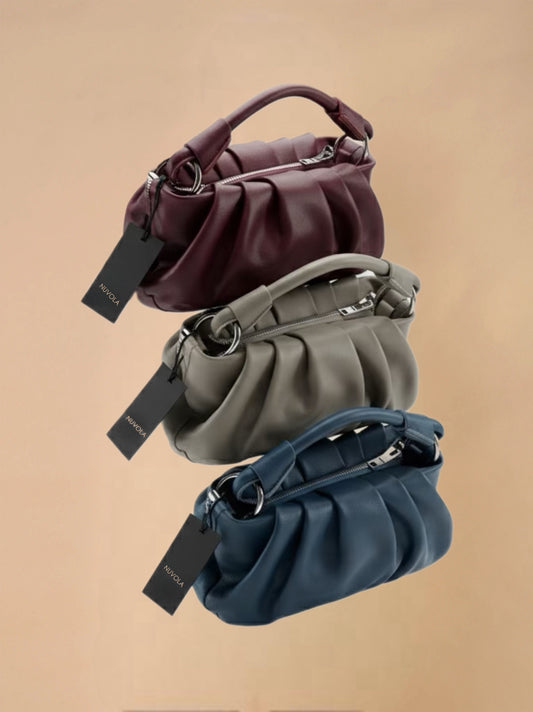 Borsa con Pieghe in Pelle