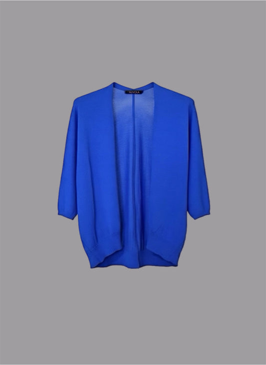 Cardigan in Viscosa Elasticizzata Bluette